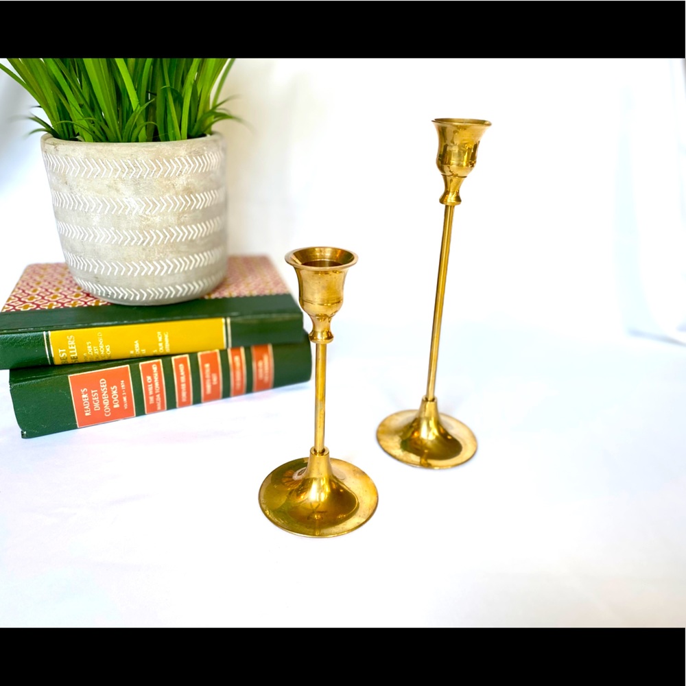Set of Brass Candle Holders